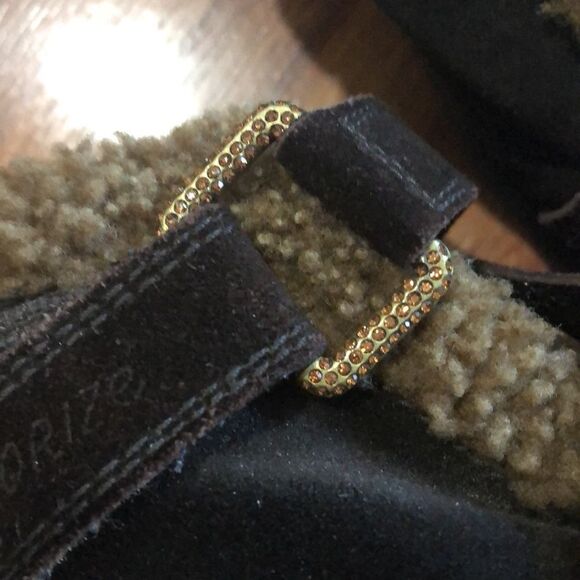 Stuart Weizmann fur lined suede brown tanshoes 7.5 - Picture 4 of 11